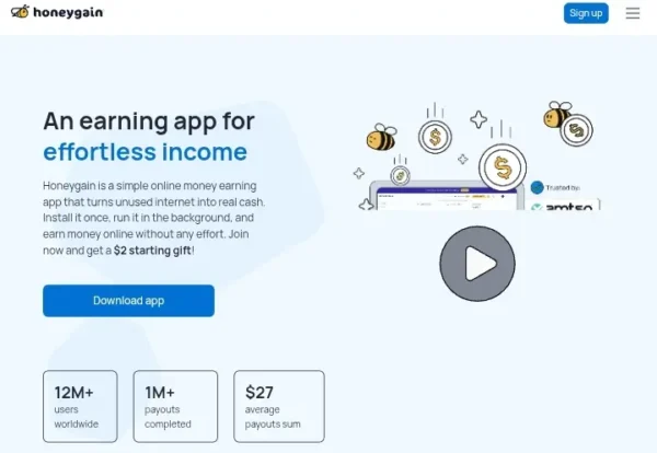 mobile data se paise kaise kamaye - Honeygain earning app