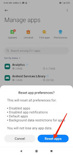 Reset App Preferences