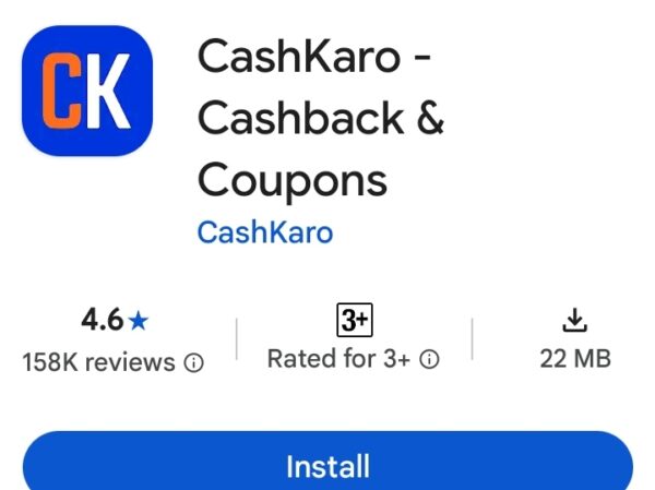CashKaro सबसे बेस्ट cashback dene wala app है